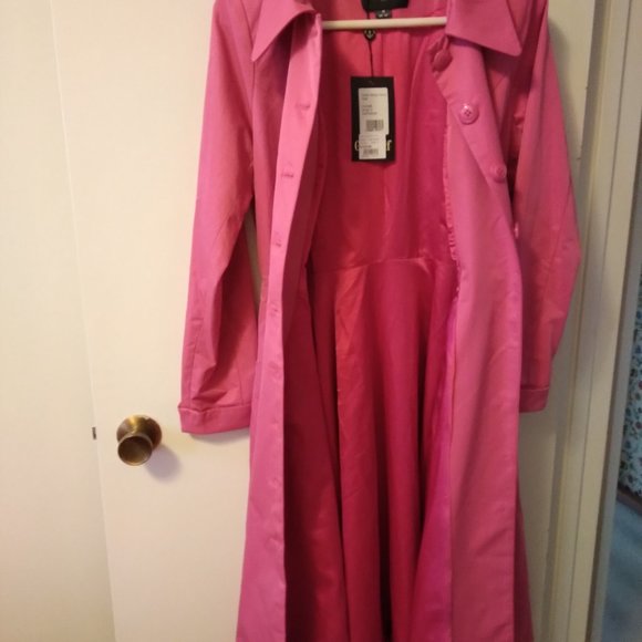 Collectif PinkTrench Coat  M - Picture 2 of 7